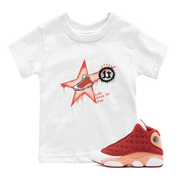 13s Dune Red shirts to match jordans Kicks Make You Glow sneaker match tees Air Jordan 13 Dune Red SNRT Sneaker Tees streetwear brand Baby and Youth White 1 cotton tee