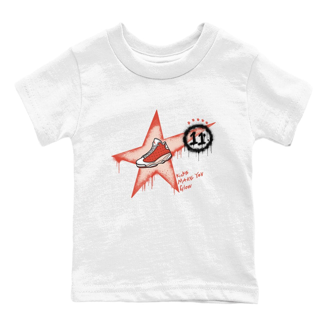 13s Dune Red shirts to match jordans Kicks Make You Glow sneaker match tees Air Jordan 13 Dune Red SNRT Sneaker Tees streetwear brand Baby and Youth White 2 cotton tee