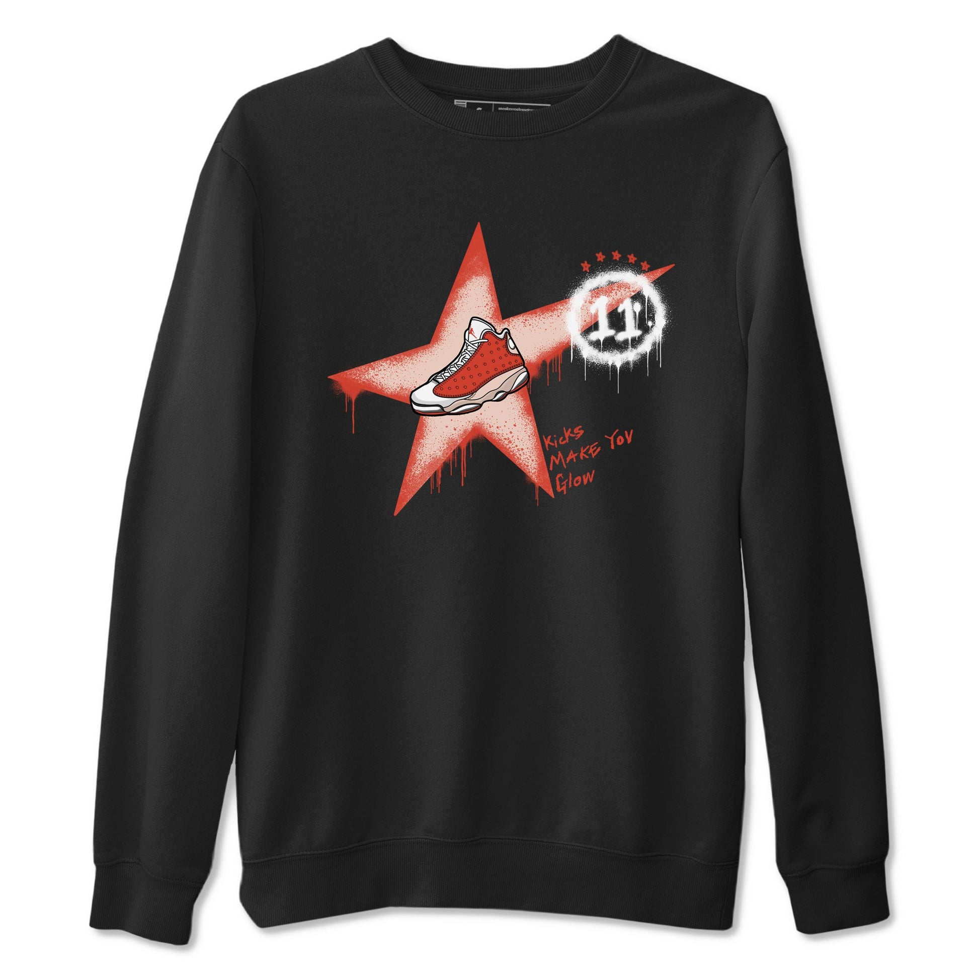 13s Dune Red shirts to match jordans Kicks Make You Glow sneaker match tees Air Jordan 13 Dune Red SNRT Sneaker Tees streetwear brand Black 2 unisex cotton tee