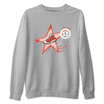 13s Dune Red shirts to match jordans Kicks Make You Glow sneaker match tees Air Jordan 13 Dune Red SNRT Sneaker Tees streetwear brand Heather Grey 2 unisex cotton tee