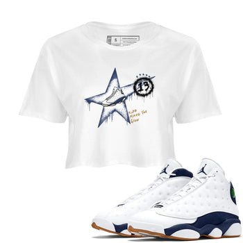 13s Midnight Navy shirts to match jordans Kicks Make You Glow sneaker match tees Air Jordan 13 Midnight Navy SNRT Sneaker Release Tees unisex cotton White 1 Crop Shirts