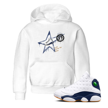 13s Midnight Navy shirts to match jordans Kicks Make You Glow sneaker match tees Air Jordan 13 Midnight Navy SNRT Sneaker Release Tees Youth Baby White 1 crew neck shirts