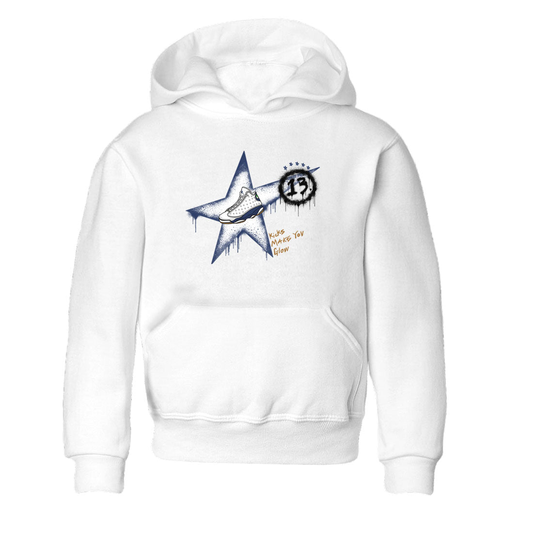 13s Midnight Navy shirts to match jordans Kicks Make You Glow sneaker match tees Air Jordan 13 Midnight Navy SNRT Sneaker Release Tees Youth Baby White 2 crew neck shirts