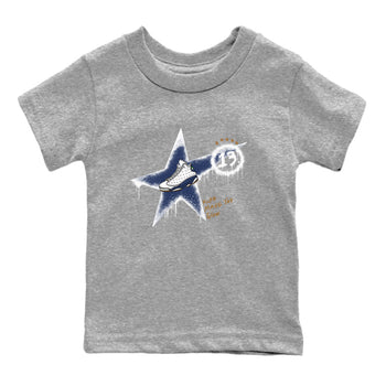 13s Midnight Navy shirts to match jordans Kicks Make You Glow sneaker match tees Air Jordan 13 Midnight Navy SNRT Sneaker Release Tees Youth Baby Heather Grey 2 crew neck shirts