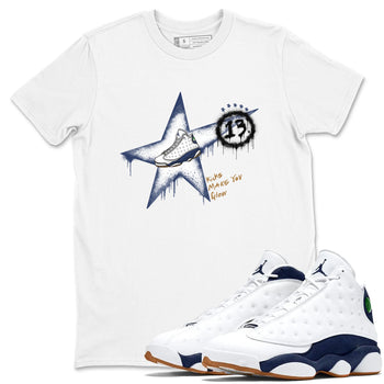 13s Midnight Navy shirts to match jordans Kicks Make You Glow sneaker match tees Air Jordan 13 Midnight Navy SNRT Sneaker Release Tees unisex cotton White 1 crew neck shirts
