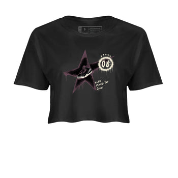 AJ3 A Ma Maniere x Black shirts to match jordans Kicks Make You Glow sneaker match tees A Ma Maniere x Air Jordan 3 “Black” SNRT Sneaker Tees streetwear brand Black 2 crop tee