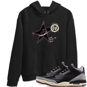 AJ3 A Ma Maniere x Black shirts to match jordans Kicks Make You Glow sneaker match tees A Ma Maniere x Air Jordan 3 “Black” SNRT Sneaker Tees streetwear brand Black 1 unisex cotton tee