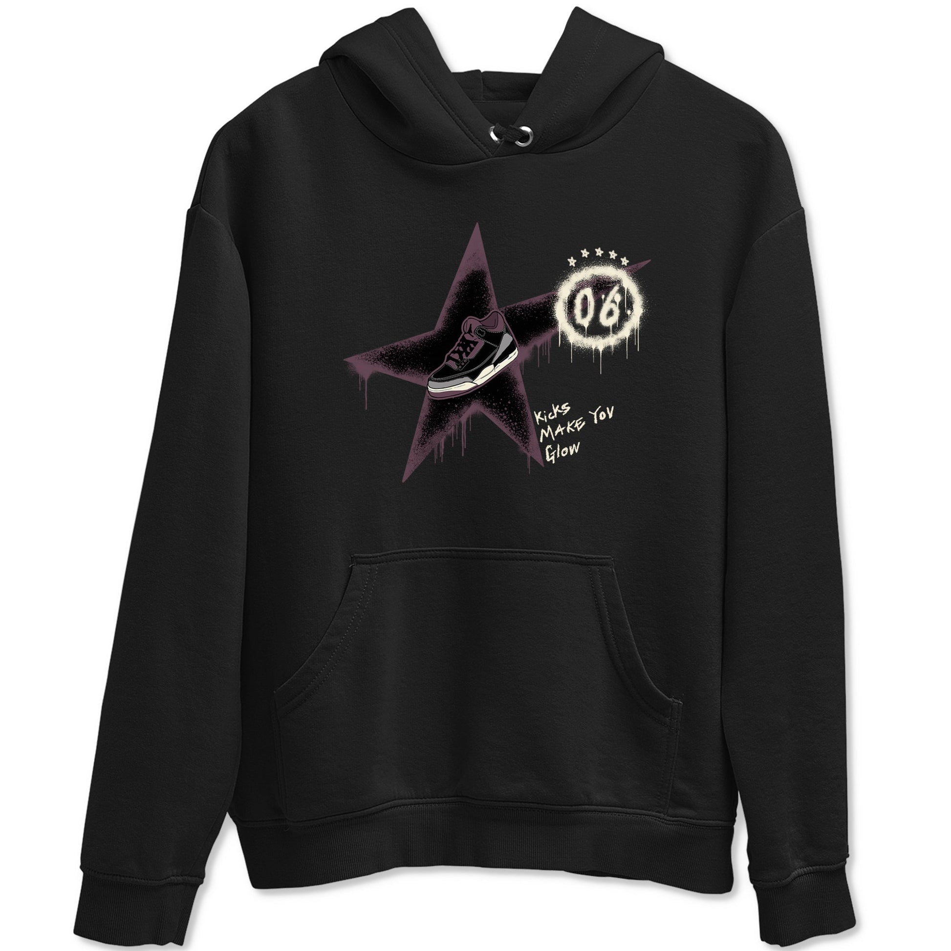 AJ3 A Ma Maniere x Black shirts to match jordans Kicks Make You Glow sneaker match tees A Ma Maniere x Air Jordan 3 “Black” SNRT Sneaker Tees streetwear brand Black 2 unisex cotton tee