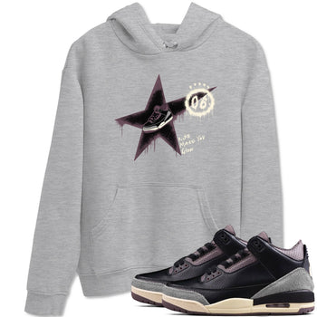 AJ3 A Ma Maniere x Black shirts to match jordans Kicks Make You Glow sneaker match tees A Ma Maniere x Air Jordan 3 “Black” SNRT Sneaker Tees streetwear brand Heather Grey 1 unisex cotton tee