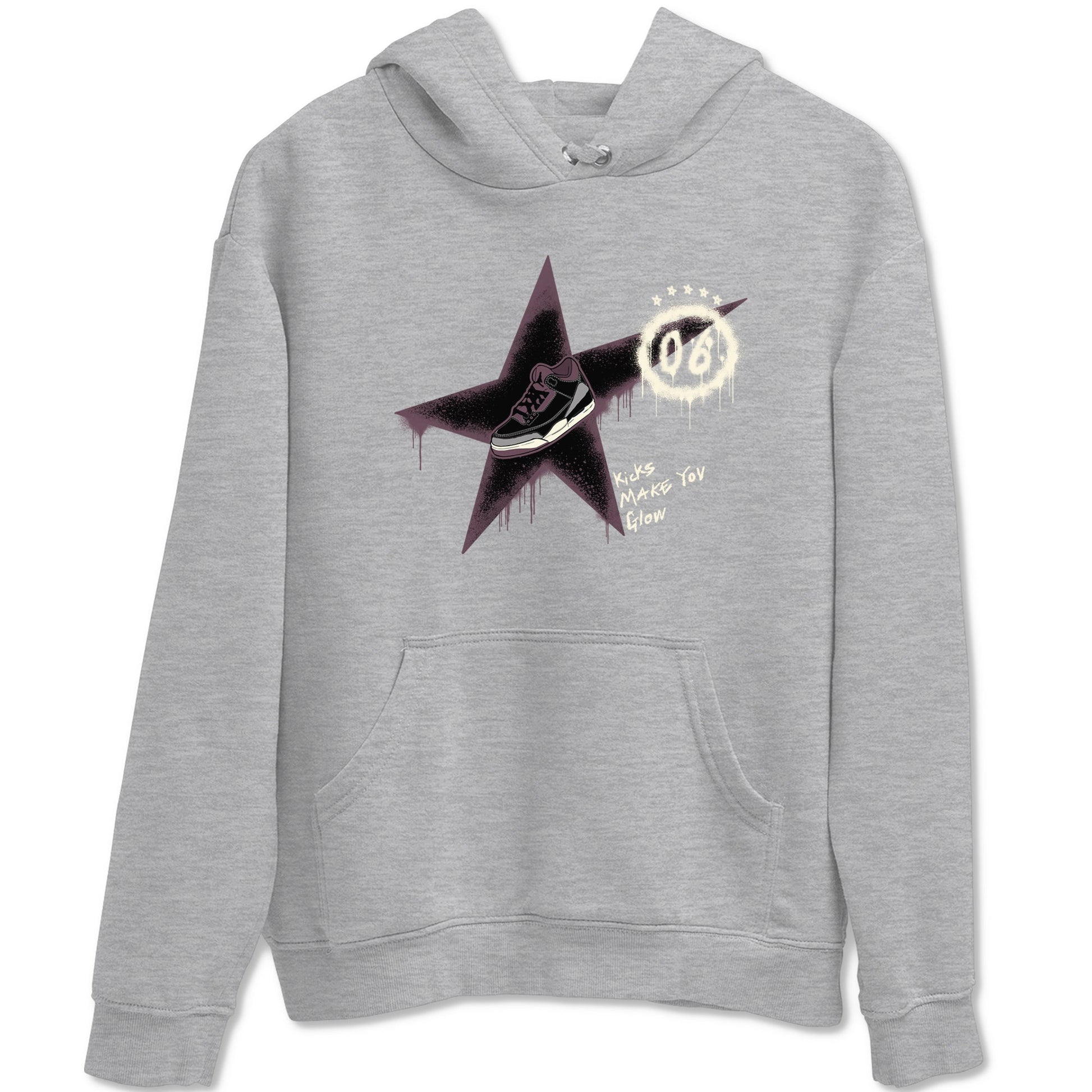AJ3 A Ma Maniere x Black shirts to match jordans Kicks Make You Glow sneaker match tees A Ma Maniere x Air Jordan 3 “Black” SNRT Sneaker Tees streetwear brand Heather Grey 2 unisex cotton tee