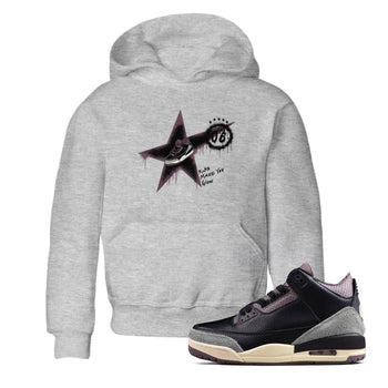 AJ3 A Ma Maniere x Black shirts to match jordans Kicks Make You Glow sneaker match tees A Ma Maniere x Air Jordan 3 “Black” SNRT Sneaker Tees streetwear brand Baby and Youth Heather Grey 1 cotton tee