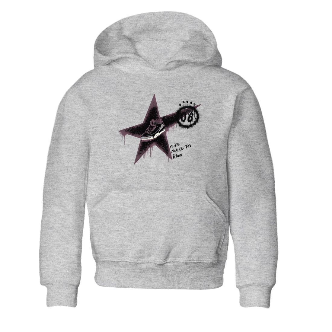AJ3 A Ma Maniere x Black shirts to match jordans Kicks Make You Glow sneaker match tees A Ma Maniere x Air Jordan 3 “Black” SNRT Sneaker Tees streetwear brand Baby and Youth Heather Grey 2 cotton tee