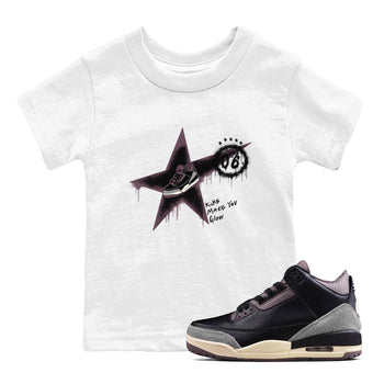 AJ3 A Ma Maniere x Black shirts to match jordans Kicks Make You Glow sneaker match tees A Ma Maniere x Air Jordan 3 “Black” SNRT Sneaker Tees streetwear brand Baby and Youth White 1 cotton tee