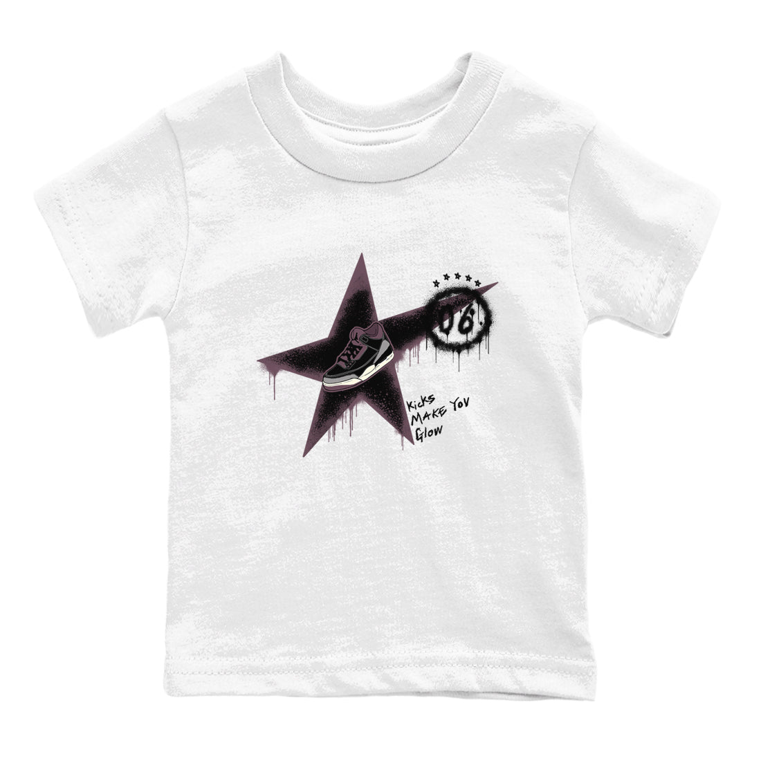 AJ3 A Ma Maniere x Black shirts to match jordans Kicks Make You Glow sneaker match tees A Ma Maniere x Air Jordan 3 “Black” SNRT Sneaker Tees streetwear brand Baby and Youth White 2 cotton tee