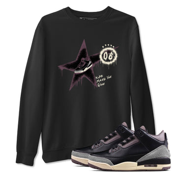 AJ3 A Ma Maniere x Black shirts to match jordans Kicks Make You Glow sneaker match tees A Ma Maniere x Air Jordan 3 “Black” SNRT Sneaker Tees streetwear brand Black 1 unisex cotton tee
