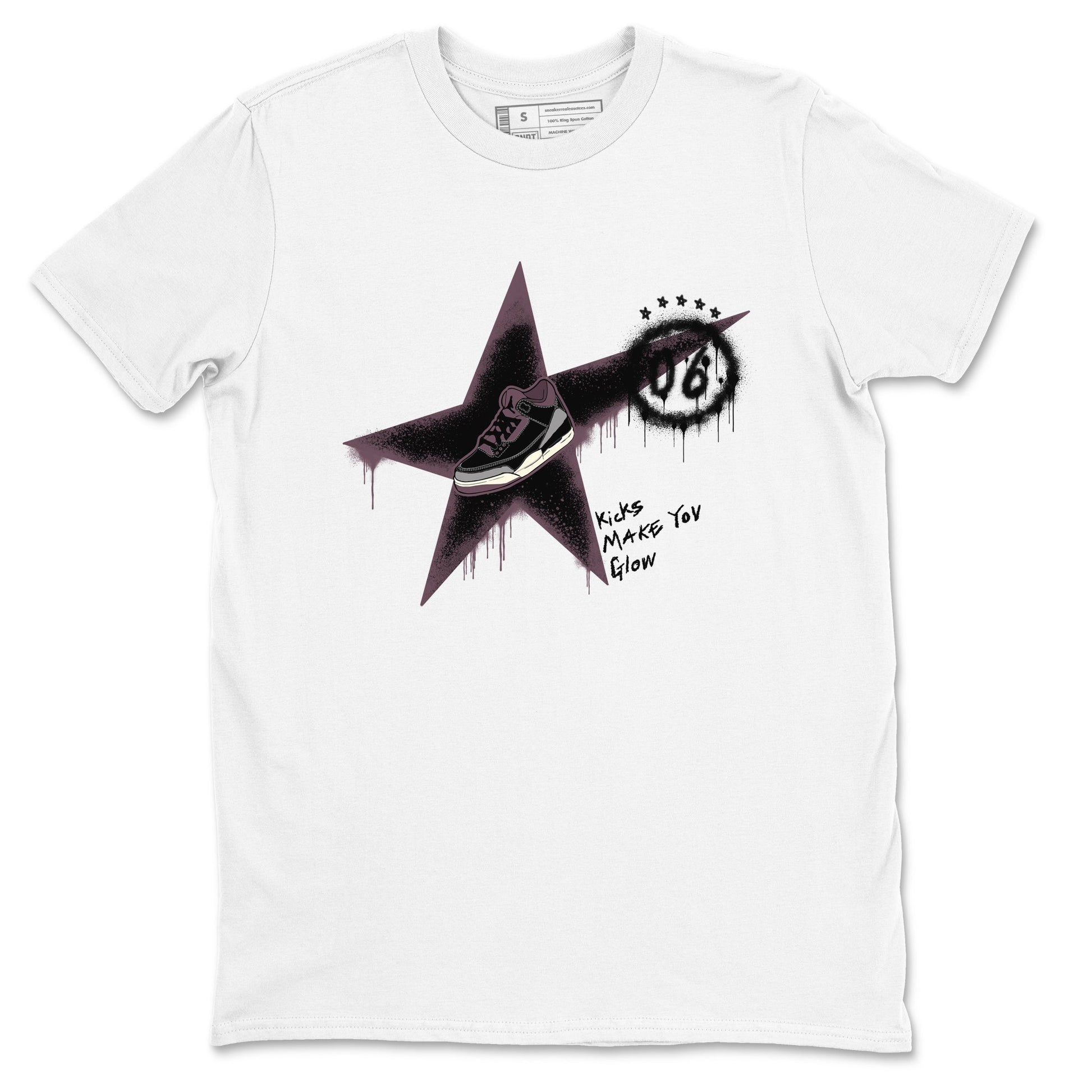 AJ3 A Ma Maniere x Black shirts to match jordans Kicks Make You Glow sneaker match tees A Ma Maniere x Air Jordan 3 “Black” SNRT Sneaker Tees streetwear brand White 2 unisex cotton tee