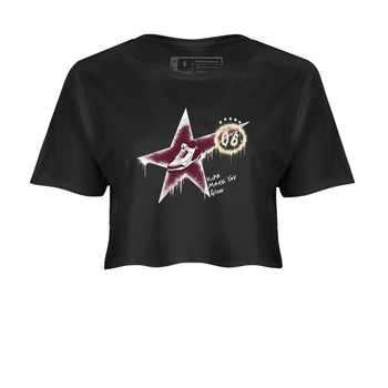 3s A Ma Maniere x Burgundy Crush shirts to match jordans Kicks Make You Glow sneaker match teesA Ma Maniére x Air Jordan 3 "Burgundy Crush" SNRT Sneaker Tees streetwear brand Black 2 crop tee