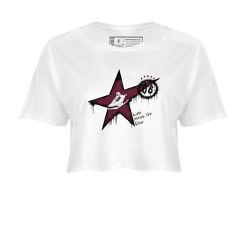 3s A Ma Maniere x Burgundy Crush shirts to match jordans Kicks Make You Glow sneaker match teesA Ma Maniére x Air Jordan 3 "Burgundy Crush" SNRT Sneaker Tees streetwear brand White 2 crop tee