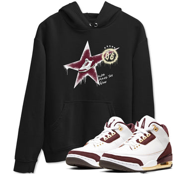 3s A Ma Maniere x Burgundy Crush shirts to match jordans Kicks Make You Glow sneaker match teesA Ma Maniére x Air Jordan 3 "Burgundy Crush" SNRT Sneaker Tees streetwear brand Black 1 unisex cotton tee