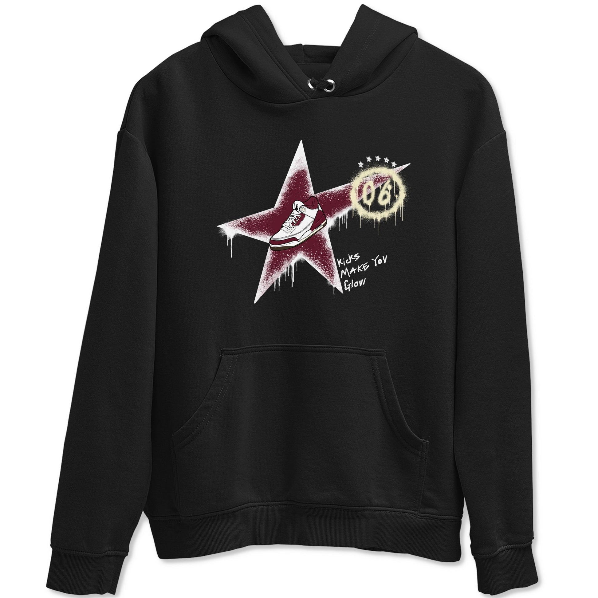 3s A Ma Maniere x Burgundy Crush shirts to match jordans Kicks Make You Glow sneaker match teesA Ma Maniére x Air Jordan 3 "Burgundy Crush" SNRT Sneaker Tees streetwear brand Black 2 unisex cotton tee