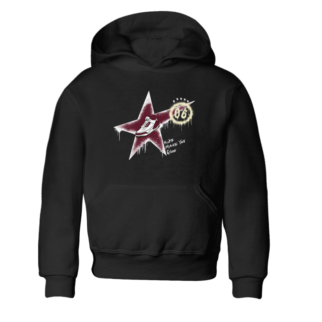 3s A Ma Maniere x Burgundy Crush shirts to match jordans Kicks Make You Glow sneaker match teesA Ma Maniére x Air Jordan 3 "Burgundy Crush" SNRT Sneaker Tees streetwear brand Baby and Youth Black 2 cotton tee