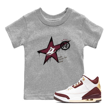 3s A Ma Maniere x Burgundy Crush shirts to match jordans Kicks Make You Glow sneaker match teesA Ma Maniére x Air Jordan 3 "Burgundy Crush" SNRT Sneaker Tees streetwear brand Baby and Youth Heather Grey 1 cotton tee