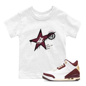 3s A Ma Maniere x Burgundy Crush shirts to match jordans Kicks Make You Glow sneaker match teesA Ma Maniére x Air Jordan 3 "Burgundy Crush" SNRT Sneaker Tees streetwear brand Baby and Youth White 1 cotton tee