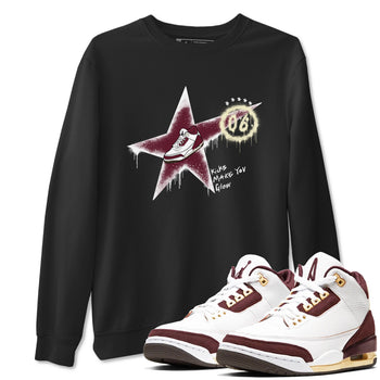 3s A Ma Maniere x Burgundy Crush shirts to match jordans Kicks Make You Glow sneaker match teesA Ma Maniére x Air Jordan 3 "Burgundy Crush" SNRT Sneaker Tees streetwear brand Black 1 unisex cotton tee