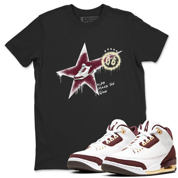 3s A Ma Maniere x Burgundy Crush shirts to match jordans Kicks Make You Glow sneaker match teesA Ma Maniére x Air Jordan 3 "Burgundy Crush" SNRT Sneaker Tees streetwear brand Black 1 unisex cotton tee