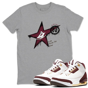 3s A Ma Maniere x Burgundy Crush shirts to match jordans Kicks Make You Glow sneaker match teesA Ma Maniére x Air Jordan 3 "Burgundy Crush" SNRT Sneaker Tees streetwear brand Heather Grey 1 unisex cotton tee