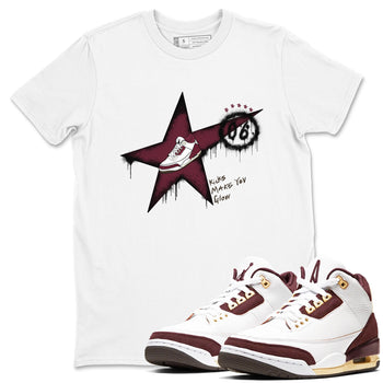 3s A Ma Maniere x Burgundy Crush shirts to match jordans Kicks Make You Glow sneaker match teesA Ma Maniére x Air Jordan 3 "Burgundy Crush" SNRT Sneaker Tees streetwear brand White 1 unisex cotton tee