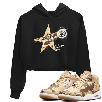 AJ3 Desert Camo shirts to match jordans Kicks Make You Glow sneaker match tees Air Jordan 3 Desert Camo SNRT Sneaker Tees streetwear brand Black 1 crop tee