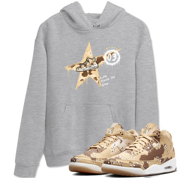 AJ3 Desert Camo shirts to match jordans Kicks Make You Glow sneaker match tees Air Jordan 3 Desert Camo SNRT Sneaker Tees streetwear brand Heather Grey 1 unisex cotton tee