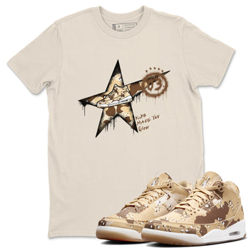 AJ3 Desert Camo shirts to match jordans Kicks Make You Glow sneaker match tees Air Jordan 3 Desert Camo SNRT Sneaker Tees streetwear brand Natural 1 unisex cotton tee
