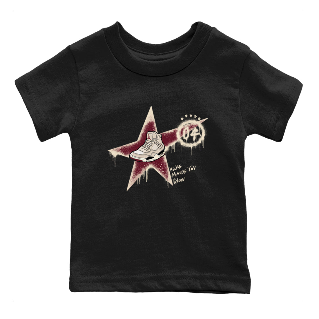 4s A Ma Maniere x Fossil Stone shirts to match jordans Kicks Make You Glow sneaker match tees 4s A Ma Maniere x Fossil Stone match shoes to clothes SNRT Sneaker Tees Youth Baby Black 2 tee