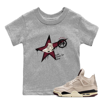 4s A Ma Maniere x Fossil Stone shirts to match jordans Kicks Make You Glow sneaker match tees 4s A Ma Maniere x Fossil Stone match shoes to clothes SNRT Sneaker Tees Youth Baby Heather Grey 1 tee