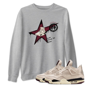 4s A Ma Maniere x Fossil Stone shirts to match jordans Kicks Make You Glow sneaker match tees 4s A Ma Maniere x Fossil Stone match shoes to clothes SNRT Sneaker Tees unisex cotton Heather Grey 1 shirts