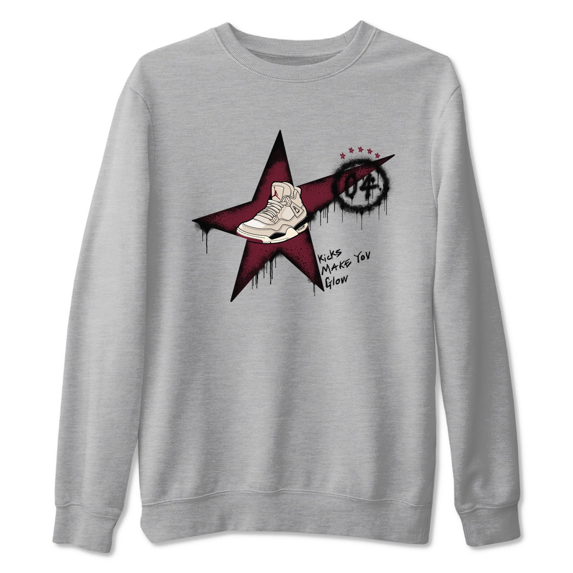4s A Ma Maniere x Fossil Stone shirts to match jordans Kicks Make You Glow sneaker match tees 4s A Ma Maniere x Fossil Stone match shoes to clothes SNRT Sneaker Tees unisex cotton Heather Grey 2 shirts