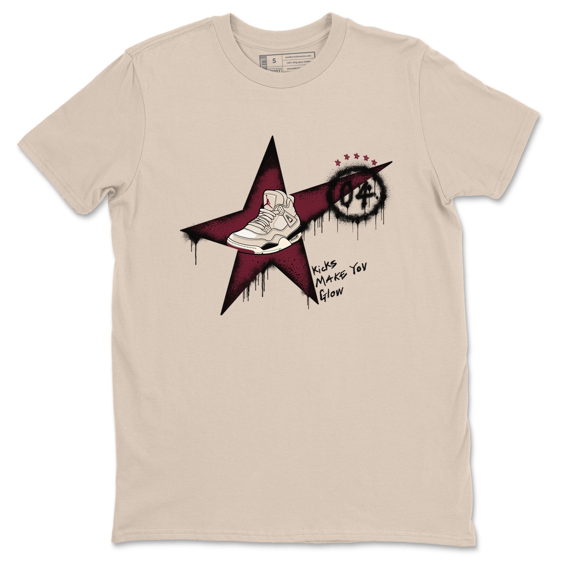 4s A Ma Maniere x Fossil Stone shirts to match jordans Kicks Make You Glow sneaker match tees 4s A Ma Maniere x Fossil Stone match shoes to clothes SNRT Sneaker Tees unisex cotton Sand 2 shirts