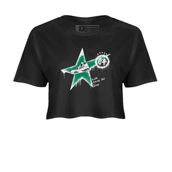 4s Oxidized Green shirts to match jordans Kicks Make You Glow sneaker match tees Air Jordan 4 Oxidized Green SNRT Sneaker Tees streetwear brand Black 2 crop tee