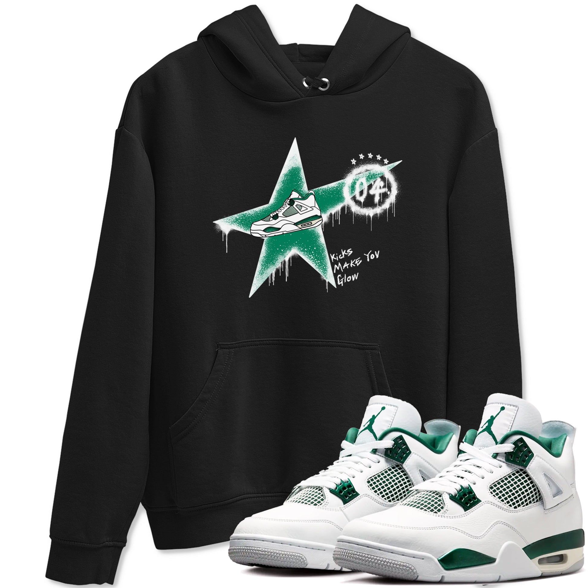 4s Oxidized Green shirts to match jordans Kicks Make You Glow sneaker match tees Air Jordan 4 Oxidized Green SNRT Sneaker Tees streetwear brand Black 1 unisex cotton tee
