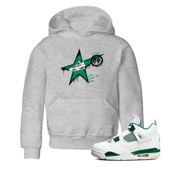 4s Oxidized Green shirts to match jordans Kicks Make You Glow sneaker match tees Air Jordan 4 Oxidized Green SNRT Sneaker Tees streetwear brand Baby and Youth Heather Grey 1 cotton tee