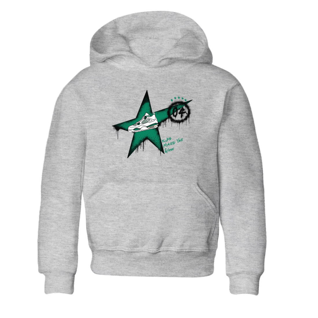 4s Oxidized Green shirts to match jordans Kicks Make You Glow sneaker match tees Air Jordan 4 Oxidized Green SNRT Sneaker Tees streetwear brand Baby and Youth Heather Grey 2 cotton tee