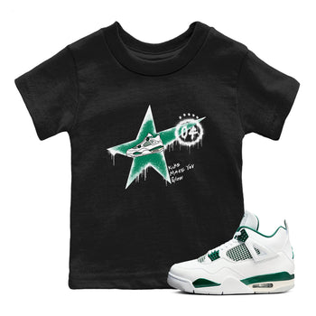 4s Oxidized Green shirts to match jordans Kicks Make You Glow sneaker match tees Air Jordan 4 Oxidized Green SNRT Sneaker Tees streetwear brand Baby and Youth Black 1 cotton tee