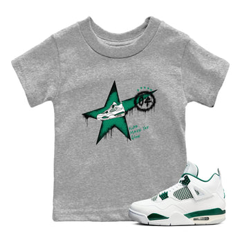 4s Oxidized Green shirts to match jordans Kicks Make You Glow sneaker match tees Air Jordan 4 Oxidized Green SNRT Sneaker Tees streetwear brand Baby and Youth Heather Grey 1 cotton tee