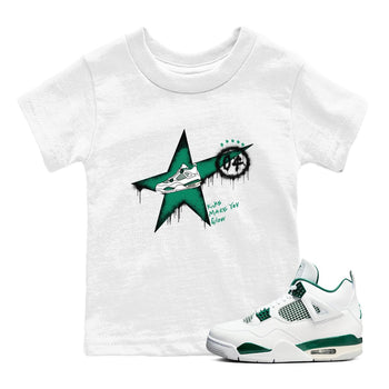 4s Oxidized Green shirts to match jordans Kicks Make You Glow sneaker match tees Air Jordan 4 Oxidized Green SNRT Sneaker Tees streetwear brand Baby and Youth White 1 cotton tee