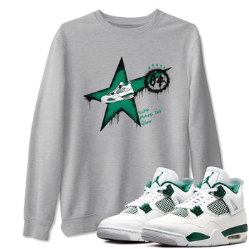 4s Oxidized Green shirts to match jordans Kicks Make You Glow sneaker match tees Air Jordan 4 Oxidized Green SNRT Sneaker Tees streetwear brand Heather Grey 1 unisex cotton tee