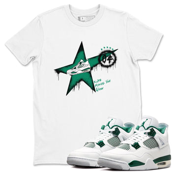 4s Oxidized Green shirts to match jordans Kicks Make You Glow sneaker match tees Air Jordan 4 Oxidized Green SNRT Sneaker Tees streetwear brand White 1 unisex cotton tee