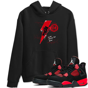 4s Red Thunder shirts to match jordans Kicks Make You Glow sneaker match tees Air Jordan 4 Red Thunder SNRT Sneaker Tees streetwear brand Black 1 unisex cotton tee