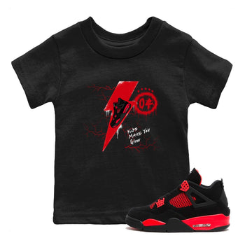 4s Red Thunder shirts to match jordans Kicks Make You Glow sneaker match tees Air Jordan 4 Red Thunder SNRT Sneaker Tees streetwear brand Baby and Youth Black 1 cotton tee